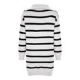 thumbnail image 5 of HAiming Women's Striped Sweater Dress Casual Loose Long Sleeve Trendy Zipper V Neck Knitted Pullover Mini Dresses, 5 of 7
