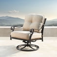 thumbnail image 2 of Outdoor Living and Style Set of 2 Wheat Brown and Black Outdoor Patio Furniture Swivel Rocking Club, 2 of 4