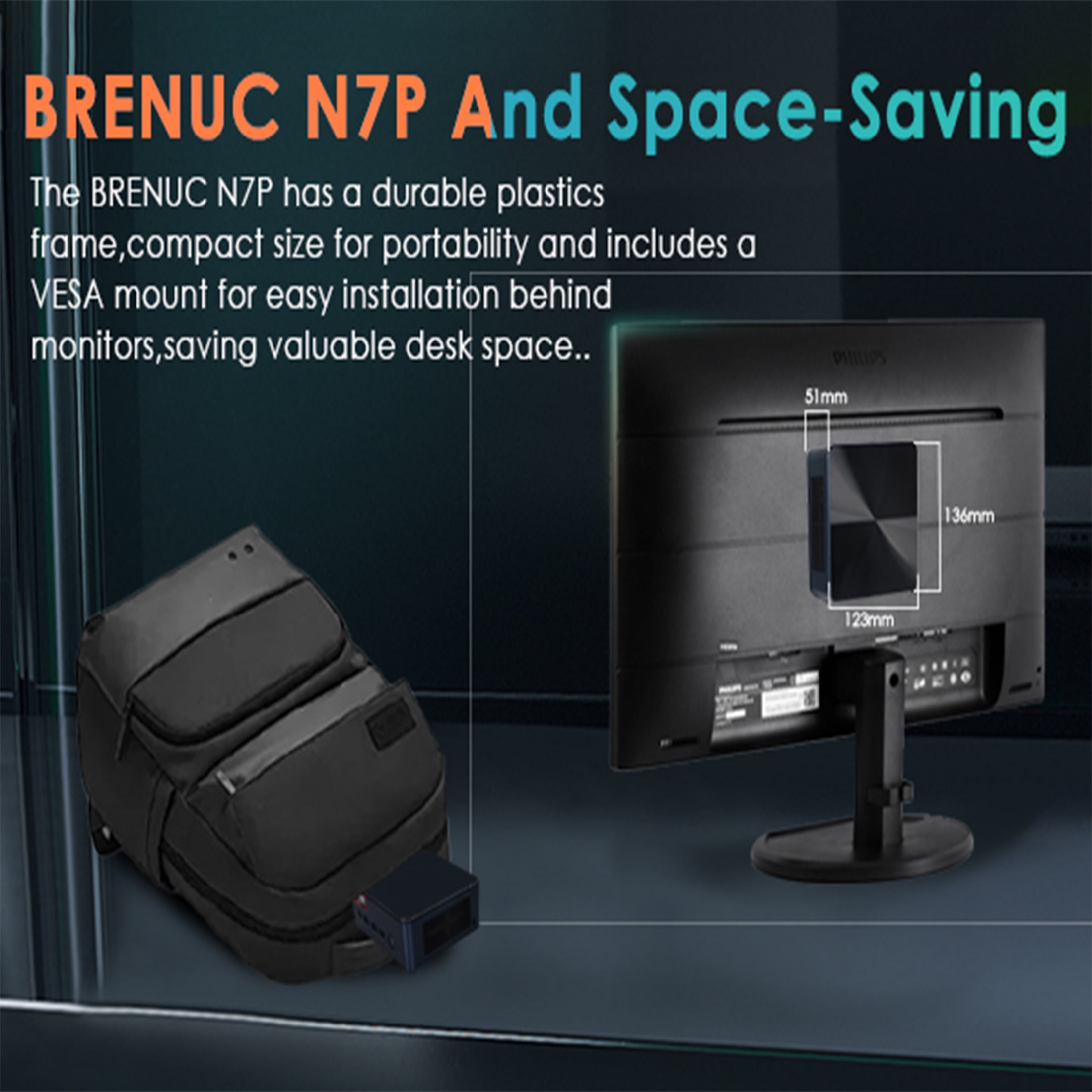 BRE NUC N7P Mini Gaming PC AMD Ryzen 7 8845HS, 16GB DDR5, 512GB SSD, Win11 Pro