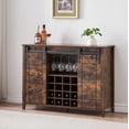 thumbnail image 3 of Farmhouse Coffee Bar Buffet Cabinet, 47" Wine Bar Cabinet with Sliding Barn Door, 16 Bottle Wine Racks, 3 of 7