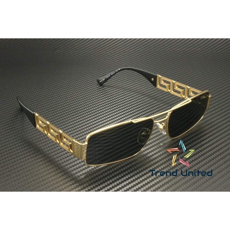 VERSACE VE2257 100287 Gold Dark Grey 60 mm Men's Sunglasses