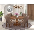 thumbnail image 7 of Luxe by East West Furniture 5-Piece Modern Dining Table Set A Modern Table, 4 Brown Linen Fabric Chairs, 7 of 7
