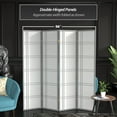 thumbnail image 5 of Red Lantern 6 ft. Tall Double Cross Shoji Screen - Grey - 4 Panels, 5 of 7