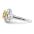 thumbnail image 4 of 925 Sterling Silver Rhodium-plated Diam. & Citrine Ring Size: 10; for Adults and Teens; for Women and Men, 4 of 5