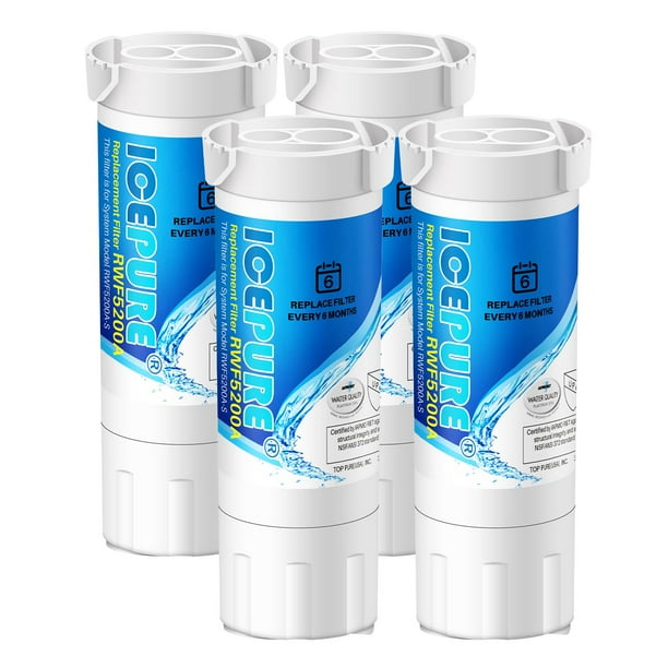 Filtro de Agua ICEPURE RWF5200A Paquete de 4 para Refrigeradores GE