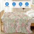 thumbnail image 4 of Pink Flowers Cooling Blanket, Lightweight Breathable Summer Throw Blanket with Double Sided Cold Effect,Green Country Botanical Floral Leaves Picnic Beach Blankets Bed Sheet for Hot Sleepers 50"x60", 4 of 8