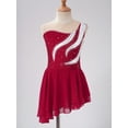 thumbnail image 2 of iiniim Kids Girls Sparkly Rhinestone Sleeveless Figure Ice Skating Dress Ballet Gymnastics Leotard Dancewear Burgundy 8, 2 of 7