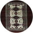 thumbnail image 1 of Ahgly Company Indoor Round Mid-Century Modern Chocolate Brown Oriental Area Rugs, 4' Round, 1 of 6