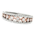 thumbnail image 4 of Aonejewelry 0.35 Carat Two Tone Diamond Wedding Band In 14K Solid Rose & White Gold, 4 of 4