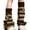 Brown Star, variant on Nituyy Women Knitted Leg Warmers, Stripe Pattern Elastic Knee-Length Loose Fit Autumn Winter Leg Cover