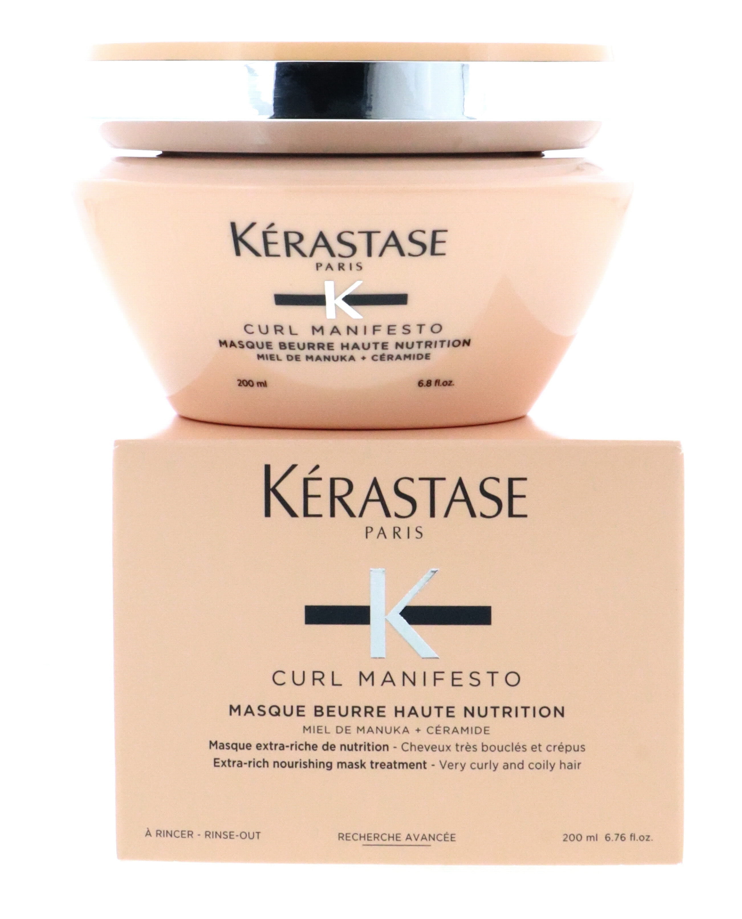 KERASTASE Curl Manifesto Beurre Haute Nutrition Hair Mask | Strengthens & Prevents Breakage | Adds Softness & Shine | For All Wavy, Curly, Very Curly & Coily Hair | 6.8 Fl Oz