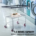 thumbnail image 2 of VEVOR Wire Laundry Cart, 4.5 Bushel Wire Laundry Basket with Wheels, 35\'\'x15.7\'\'x22\'\' Commercial Wire Laundry Basket Cart, Steel Frame with Chrome Finish, 5\'\' Casters, Wire Basket Cart for La, 2 of 9