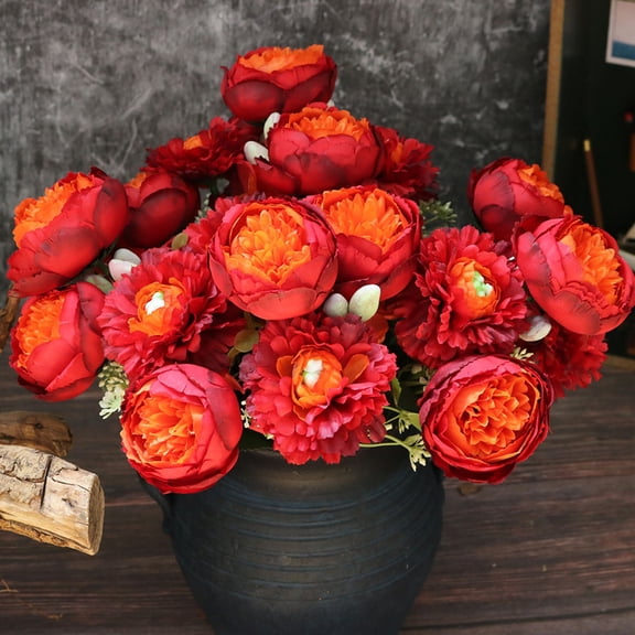 Cheers US 3Packs Springs Flowers Artificial Silk Peony Bouquets Wedding Home Decoration