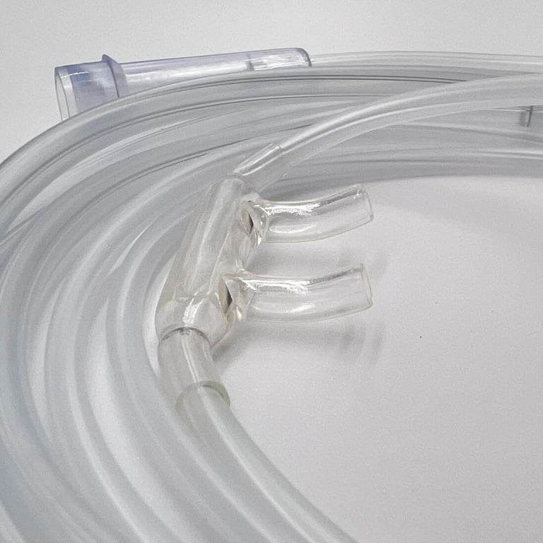 ResOne Soft Nasal Cannula 1 Pack Oxygen Cannula Curved Prongs 2Ft Crush Resistant Tubing Nasal Tubes Oxygen Concentrator Supplies Soft Curved