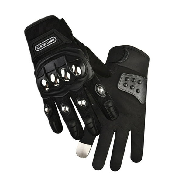 Stainless steel bead motorcycle gloves cycling protection rider gloves outdoor sports breathable half finger
