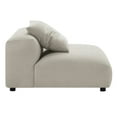 thumbnail image 3 of Solace Modular Upholstered Fabric Armless Chair and Ottoman Set in Linen, 3 of 11