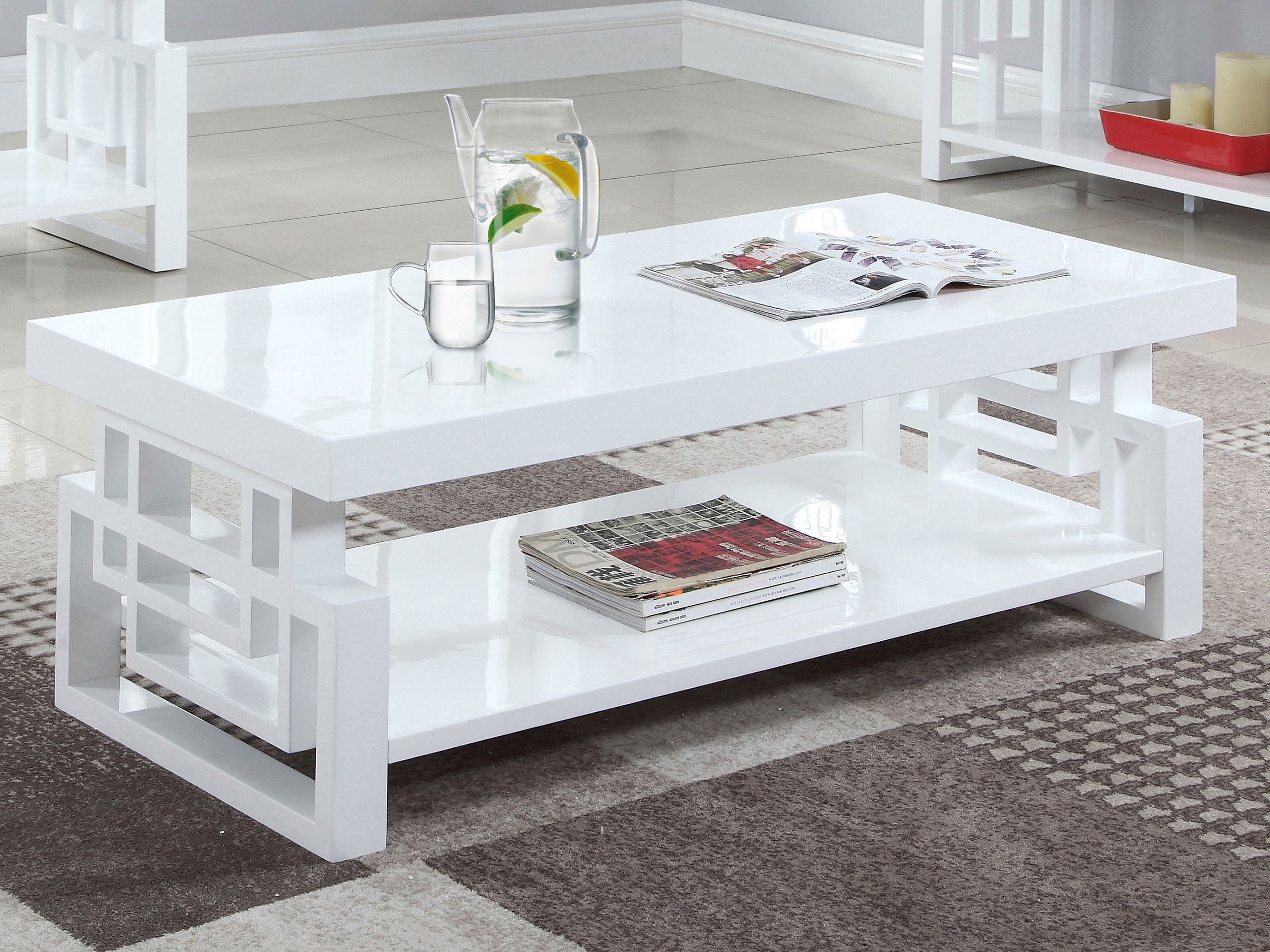 Coaster Home Furnishings 705708 Coffee Table, High Glossy
