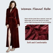 AMITOFO Plush Robes for Women Soft Warm Fleece Bathrobe Ladies Long Comfy Spa Bath Robe Housecoat