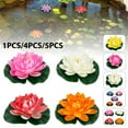 thumbnail image 3 of OUSITAID 18cmArtificial Lotus WaterLily Flowers Real Touch Floating Plant Swimming Pool Pink, 3 of 10