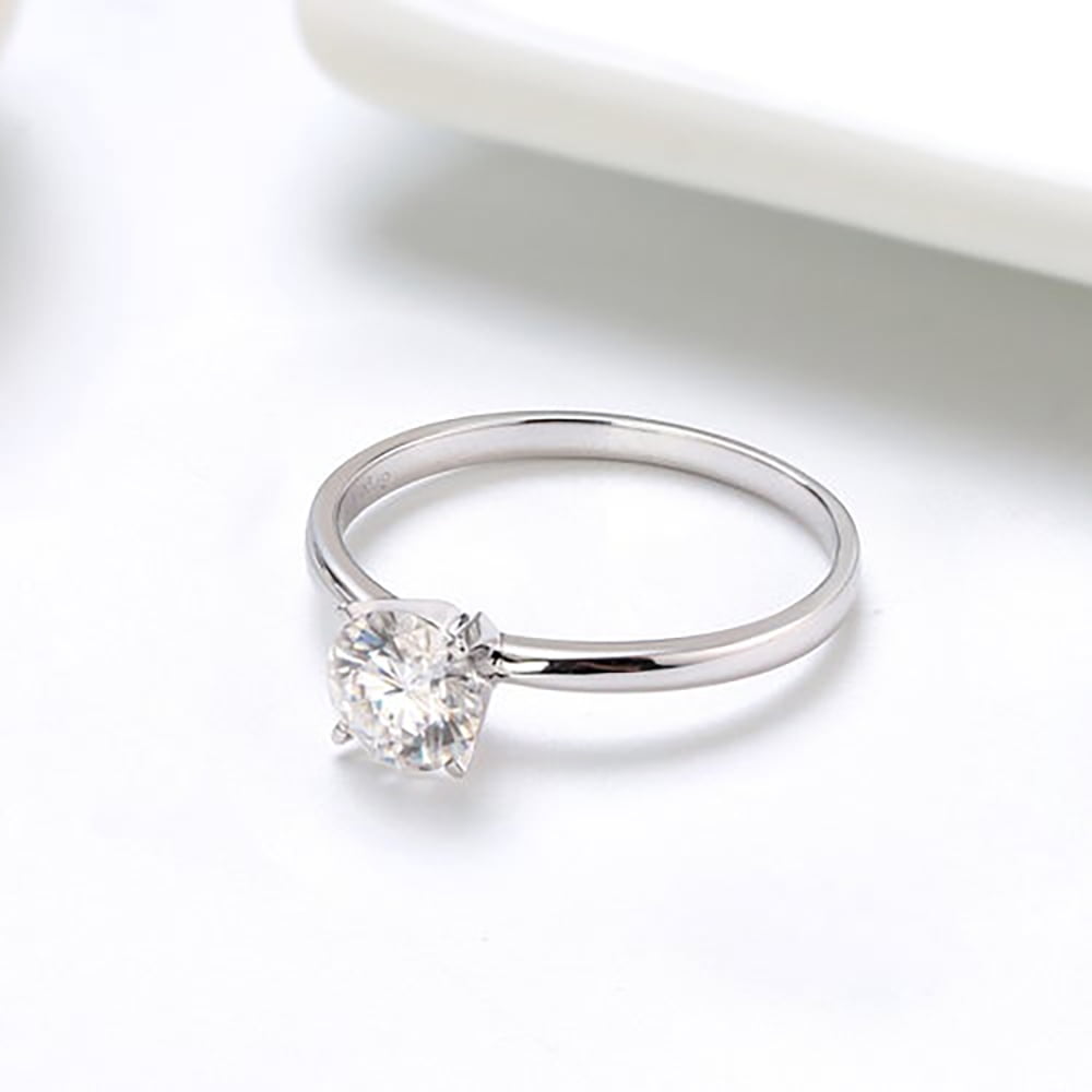 Amore Engagement Ring Women 1 Ct Moissanite 14K Gold Solitaire Ginger Lyne Collection
