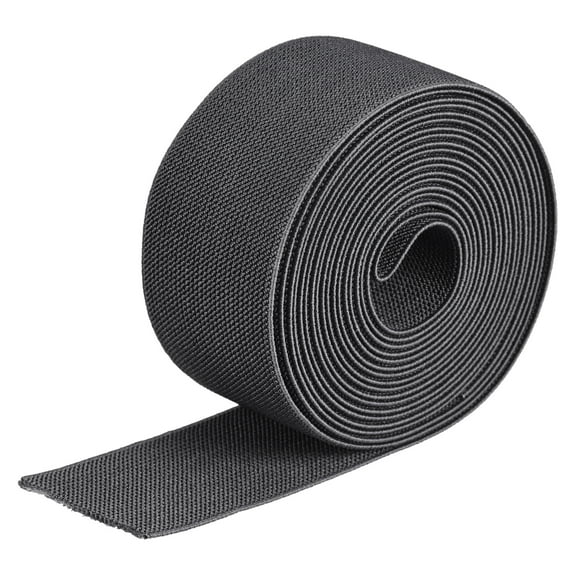 Twill Elastic Band Double Side 2" Flat 4 Yard 1 Roll Flat Elastic Ribbon Cord Dark Grey for Sewing, Waistband