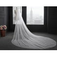 thumbnail image 2 of EllieWely 1 Tier Cathedral Length 3.5 M(138 inch) Plain Tulle Wedding Bridal Veil With Metal Comb White, 2 of 5