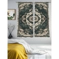 thumbnail image 3 of Green Boho Sheer Curtains 63 Inch Length 2 Panels Set for Living Room/Bedroom, Vintage Southwestern Geometric Abstract Semi Curtain Sheers Drapes Rod Pocket Curtains Window Treatment Set 52''x63''x2, 3 of 7