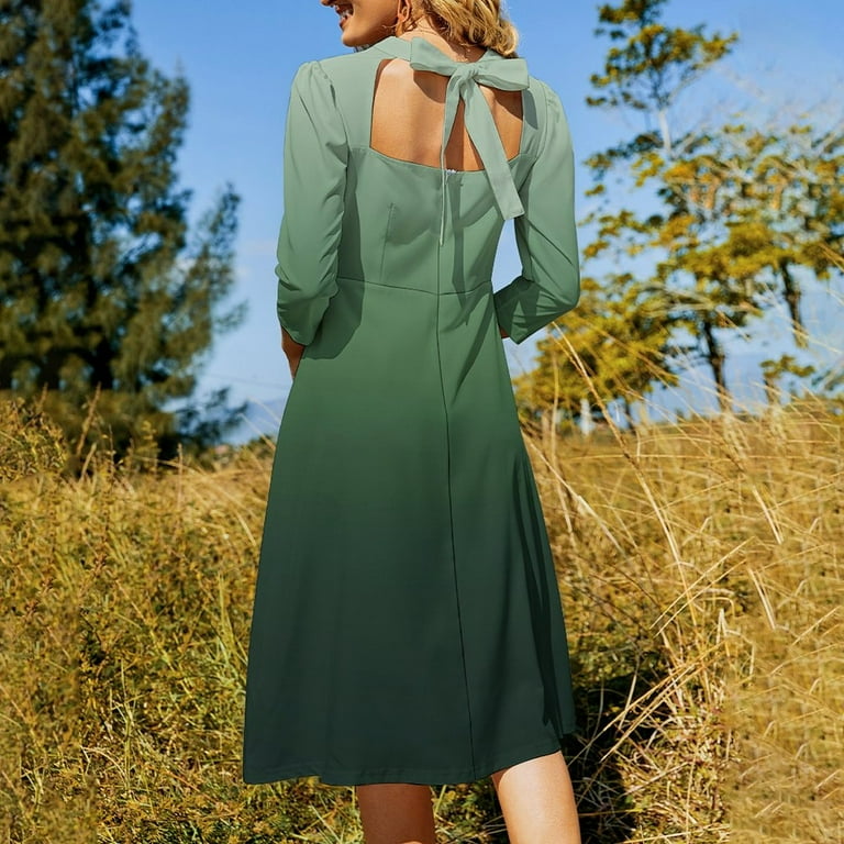 Hunter green casual dress new arrivals