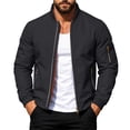 thumbnail image 2 of Thousandth Men's Bomber Jacket Reversible Warm Coat Quilted Lined Windproof Baseball Collar Jacket Casual Fall Winter Outerwear, 2 of 6