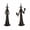 2 Pcs, variant on Gothic Decorative Halloween Witch Candle Holder, Taper Candlestick, Spooky Halloween Tabletop Decoration for Living Room, Fireplace, Party & Indoor Display, B