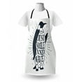 thumbnail image 3 of Saying Apron, Penguin Waving His Flipper and Just Smile and Wave Text in the Belly, Unisex Kitchen Bib with Adjustable Neck for Cooking Gardening, Adult Size, Dark Blue Grey and White, by Ambesonne, 3 of 4