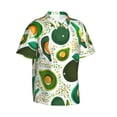 thumbnail image 2 of Easygdp Green Avocado Men's Hawaiian Shirts Print Lapel Short Sleeve for Beach, vacation, party, casual occasions - X-Large, 2 of 9