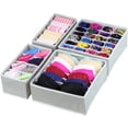 thumbnail image 1 of Simple Houseware - Juego de 4 divisores para cajones, organizador de ropa interior, color gris, 1 of 5