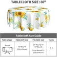 thumbnail image 4 of Sunflower Tablecloth Round 60 Inch Spring Summer Table Cloth Washable Spillproof Wrinkle Free Watercolor Floral Green Leaf Fabric Table Cover for Indoor Outdoor Kitchen Dinning Round Tables, 4 of 6