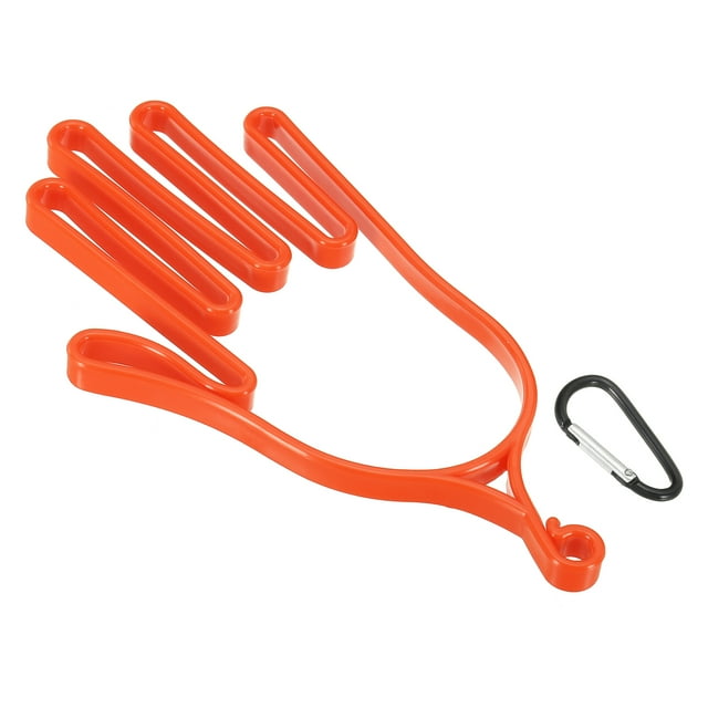 Uxcell Golf Gloves Stretcher, Plastic Keeper Support Rack Holder Dryer Hanger Frame with Hanging Hooks Orange