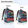 thumbnail image 3 of Honeii Tropical Vacation Essentials Print Canvas College Laptop Backpack, Durable Rucksack Travel Notebook Bag School Backpack Book Bag for Men Women-Medium, 3 of 7