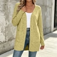 thumbnail image 3 of Lmnyox Women's Long Sleeve Cardigan Plain Open Front Cardigan Sweaters Casual Knit Cardigan with Pockets, 3 of 8