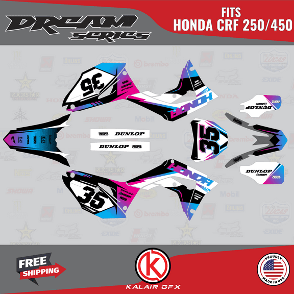 Kalair GFX Graphics Kit for Honda CRF250R (2018-2021) Dream Series