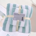 thumbnail image 5 of JeashCHAT 2 Piece Striped Towel Set, Bath Towel and Hand Towel, Super Soft Highly Absorbent Quick Dry Towels, Face Towel Bath Towel Set for Bathroom Shower Hotel Beach Pool Spa, Green, 5 of 8