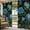 Blue, Green, Black, variant on Blue Floral Boho Outdoor Curtains for Patio Waterproof, Grommet Outdoor Privacy Panels, Vintage Abstract Art Botanical Floral Weatherproof Outside Curtains for Porch/Cabana 54"Wx84"L, 2 Panel