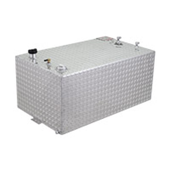 RDS Tanks Liquid Transfer Tank 71109 DOT Approved; Gasoline or Diesel; 55 Gallon Capacity; Rectangle; Smooth Mill; Aluminum; Used For Transferring Fuel To Automobiles/Boats/4-Wheelers/Generators