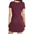 thumbnail image 4 of Miss Lavish London Casual Dress - Summer Dresses for Women, Girls - T Shirt Short Sleeve Loose Woman Dress for Work, Home Burgundy-2XL, 4 of 7