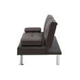 thumbnail image 6 of 67" Folding Sofa Bed with Adjustable Backrest and Silver Metal Legs, Modern Leather Multifunctional Double Sofa Bed with Coffee Table in the Middle for Living Room Bedroom, Brown, 6 of 9