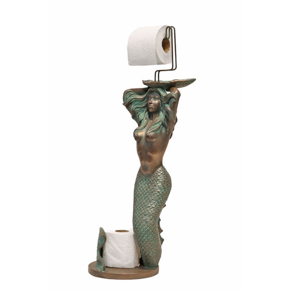 Mermaid Toilet Paper Holder Verde Bronze