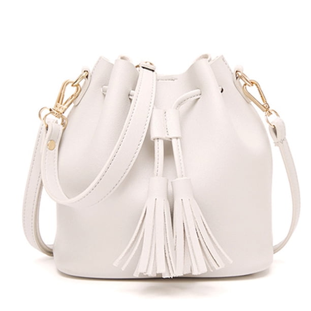Bolso bandolera de PU para mujer, bolso de mano sencillo y moderno. Blanco.