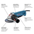 thumbnail image 2 of BOSCH GWS10-45DE 4-1/2 In. Ergonomic Angle Grinder with No Lock-On Paddle Switch, 2 of 7