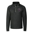 thumbnail image 2 of Men's-Cutter & Buck  Heather Charcoal Inter Miami CF Big & Tall Mainsail Sweater-Knit Half-Zip Pullover Top, 2 of 3