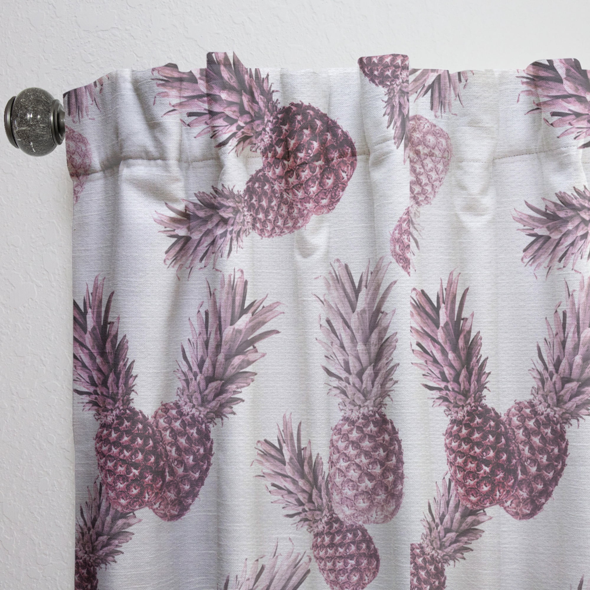 Designart 'Pineapple Summer Bliss Retro III' Mid-Century Modern Curtain Panel