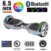 "UL2272 Certified Bluetooth TOP LED 6.5"" Hoverboard Two Wheel Self Balancing Scooter New Chrome Silver"