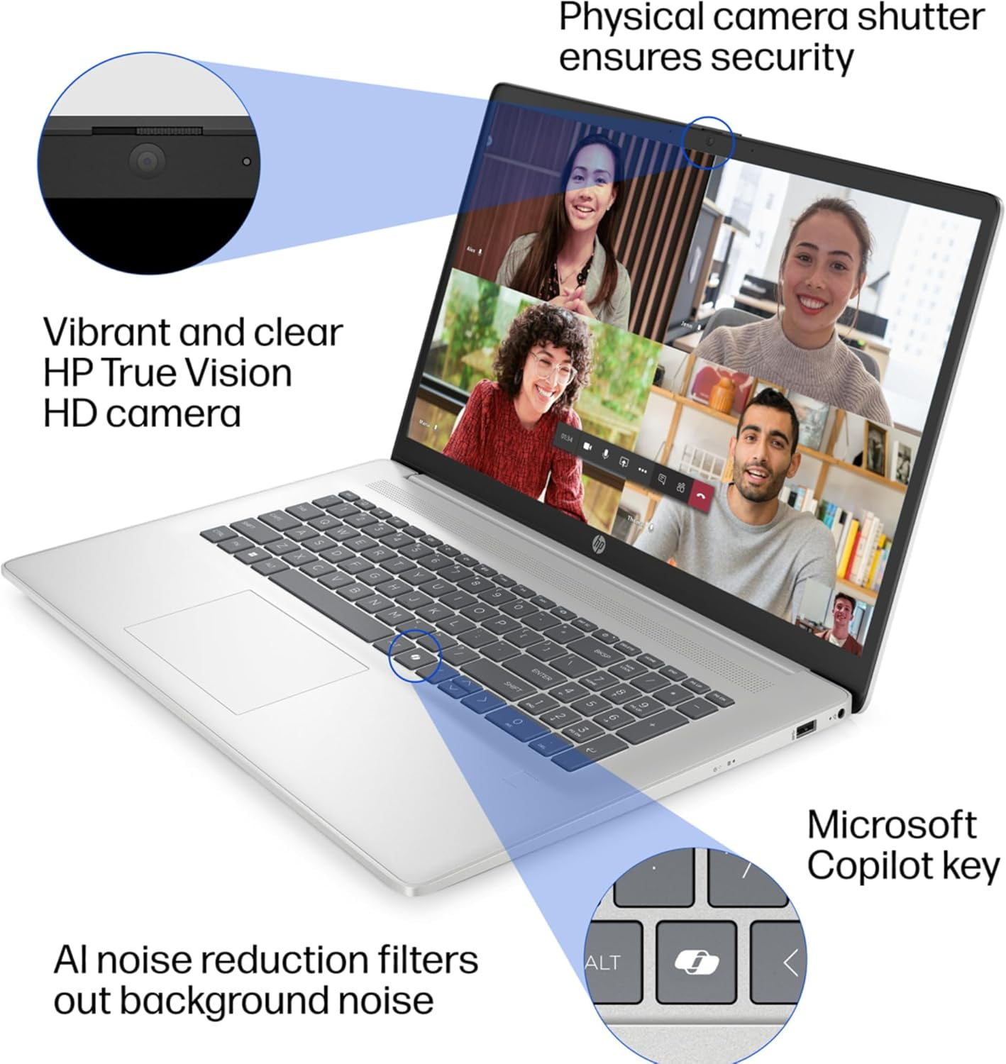 HP Newest 17 17.3" Full HD Laptop Computer For Student and Business, Intel Core i3-N305, Copilot AI Laptop, 8GB RAM, 256 GB PCIe SSD, Intel Iris Xe, Windows 11 Home,MS Lifetime Office,Gift Set